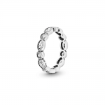 טבעת כסף איטרניטי מעגלים קטנים ואובלים בשיבוץ זרקונים