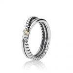 Silver ring, 14k, 0,01ct ghvs diamond
