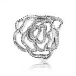טבעת הצהרה ורד מנצנץ מכסף סטרלינג בשיבוץ זרקונים