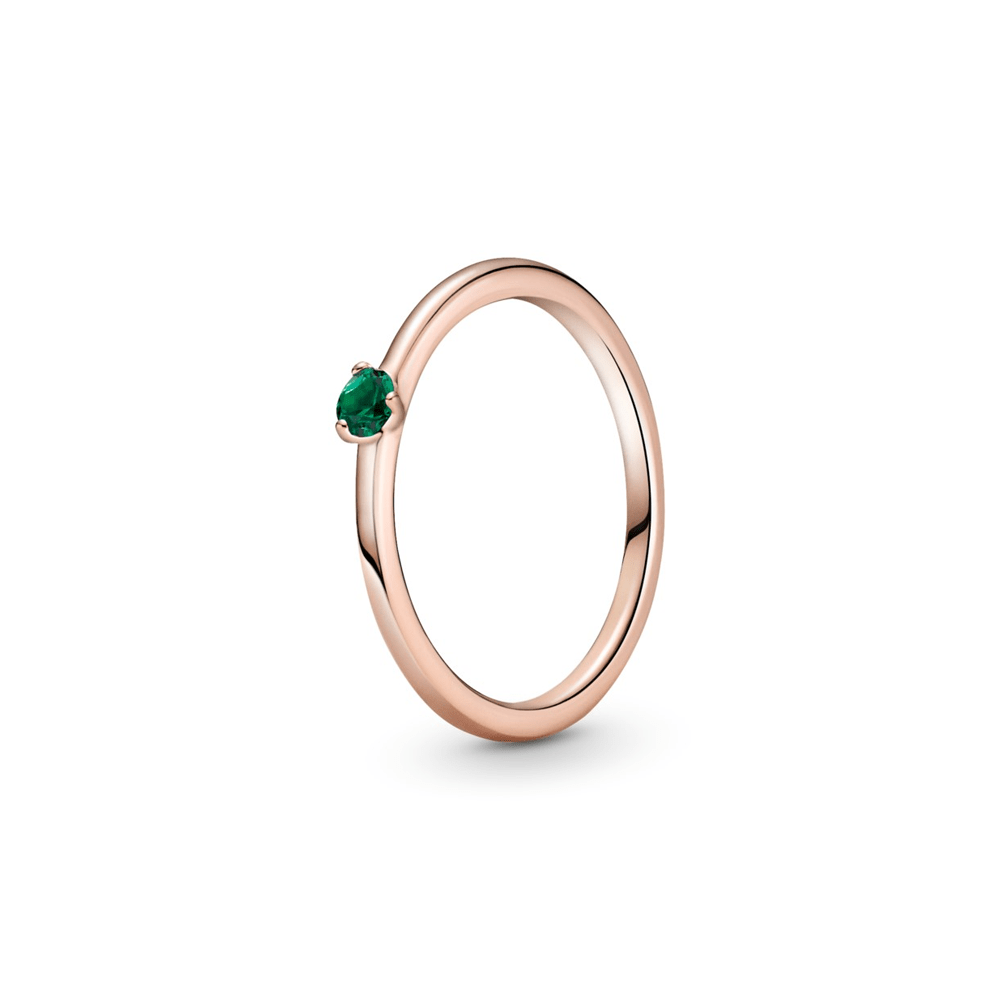 טבעת רוז סוליטייר ירוק