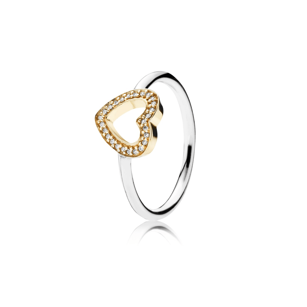 טבעת סמל לאהבה כסף וזהב