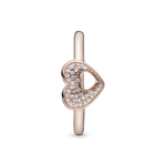PANDORA Rose heart ring with clear cubic zirconia