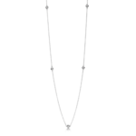 Silver necklace with clear cubic zirconia