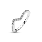 טבעת כסף גל זרקונים