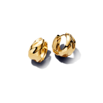 עגילי חישוק טקסטורה ציפוי זהב